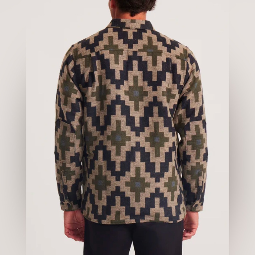 Roark Aztec Pattern Casual Button Down Shirt - Bl… - image 4